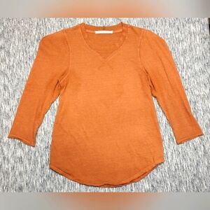 We The Free Rust/Orange Casual Shirt, 1/2 Sleeve, Size XS